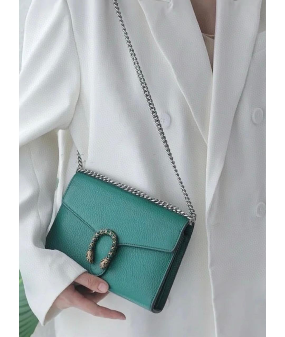 GUCCI Зеленая кожаная сумка через плечо, фото 7