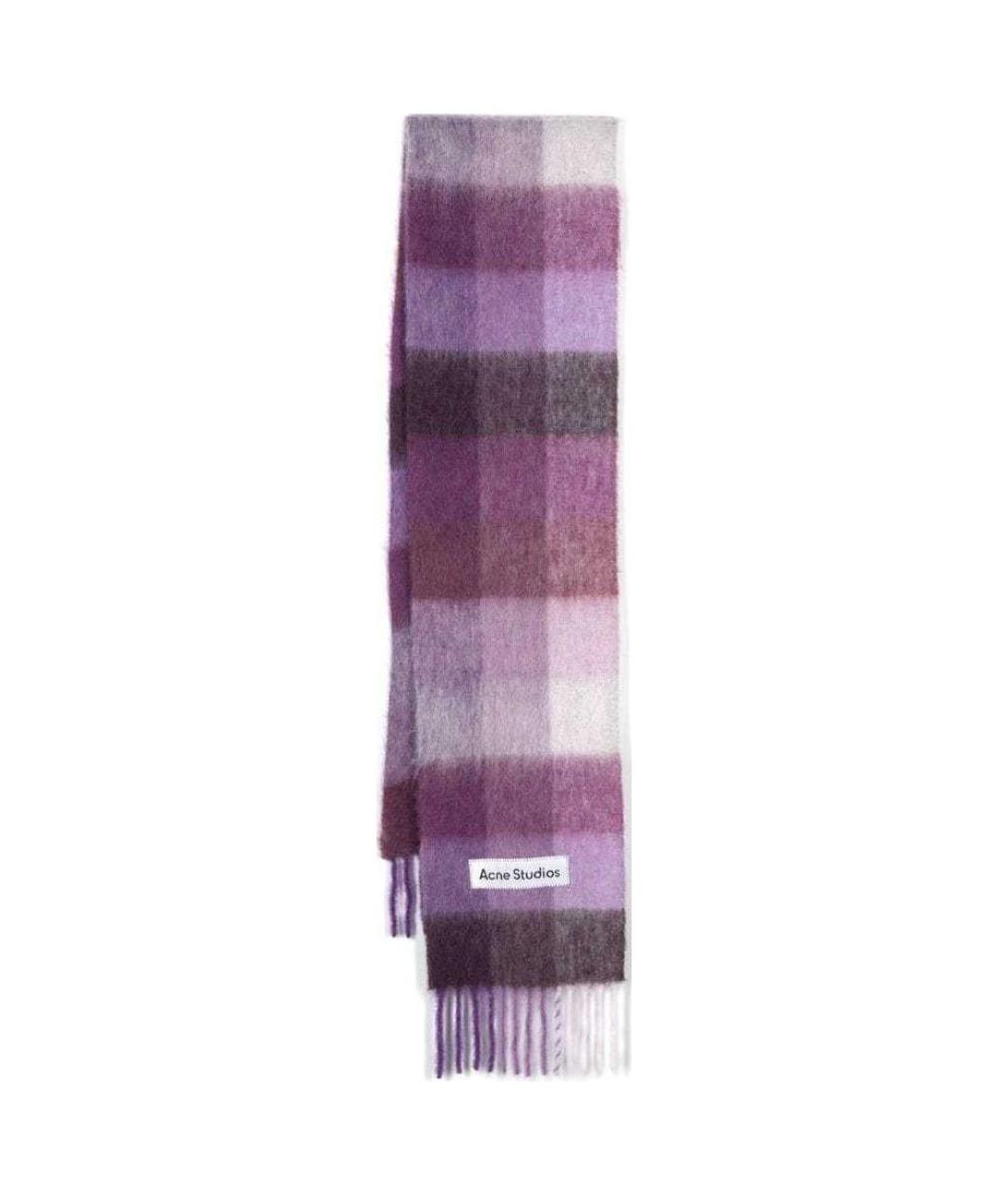 ACNE STUDIOS Фиолетовый шерстяной шарф, фото 2