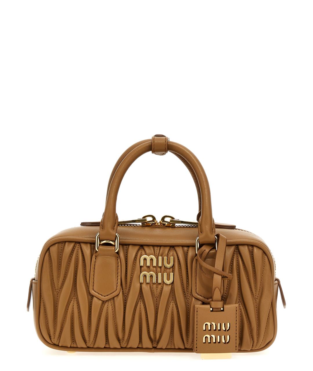 MIU MIU Бежевая кожаная сумка тоут, фото 1