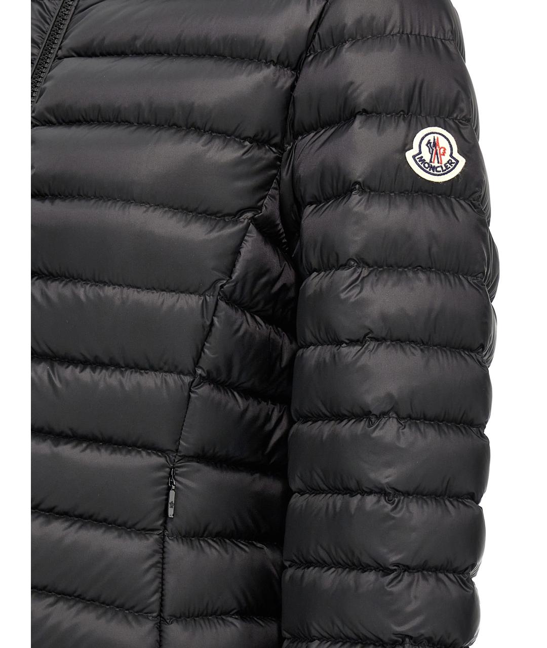MONCLER Черный полиамидовый пуховик, фото 4