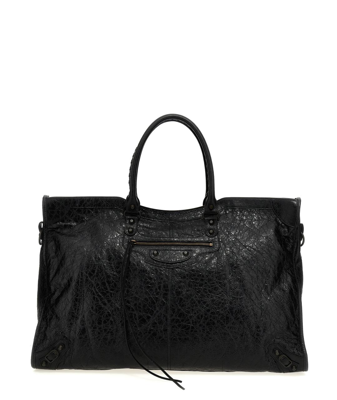 BALENCIAGA Черная кожаная дорожная/спортивная сумка, фото 1