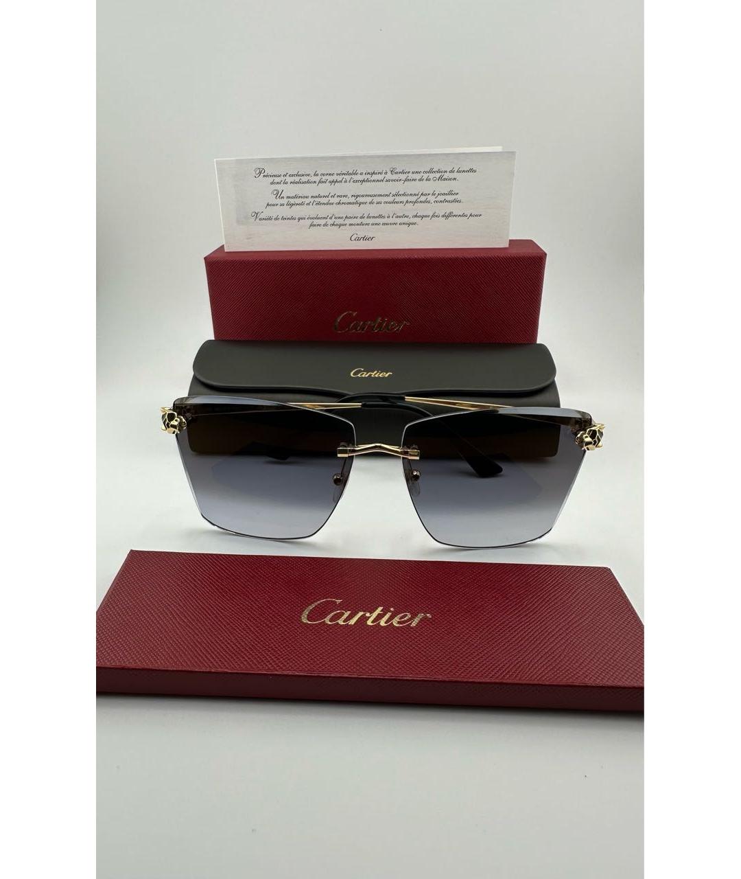 CARTIER Золотые металлические солнцезащитные очки, фото 5