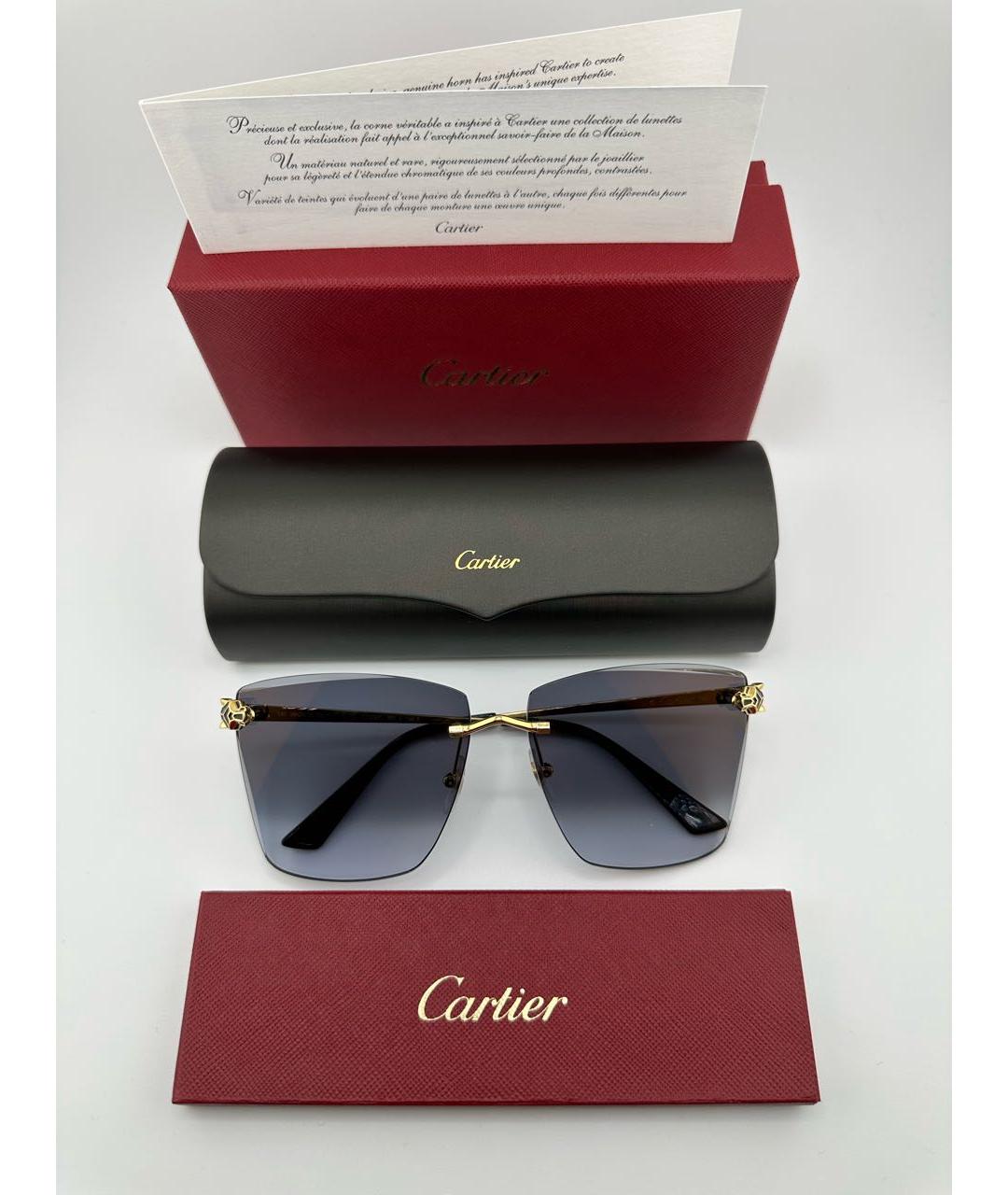 CARTIER Золотые металлические солнцезащитные очки, фото 6