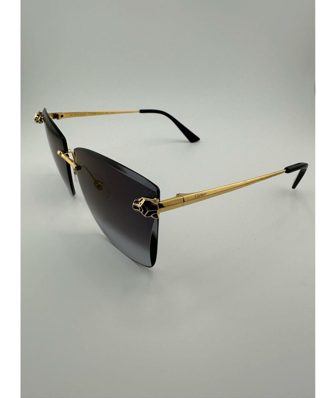 CARTIER Золотые металлические солнцезащитные очки, фото 3