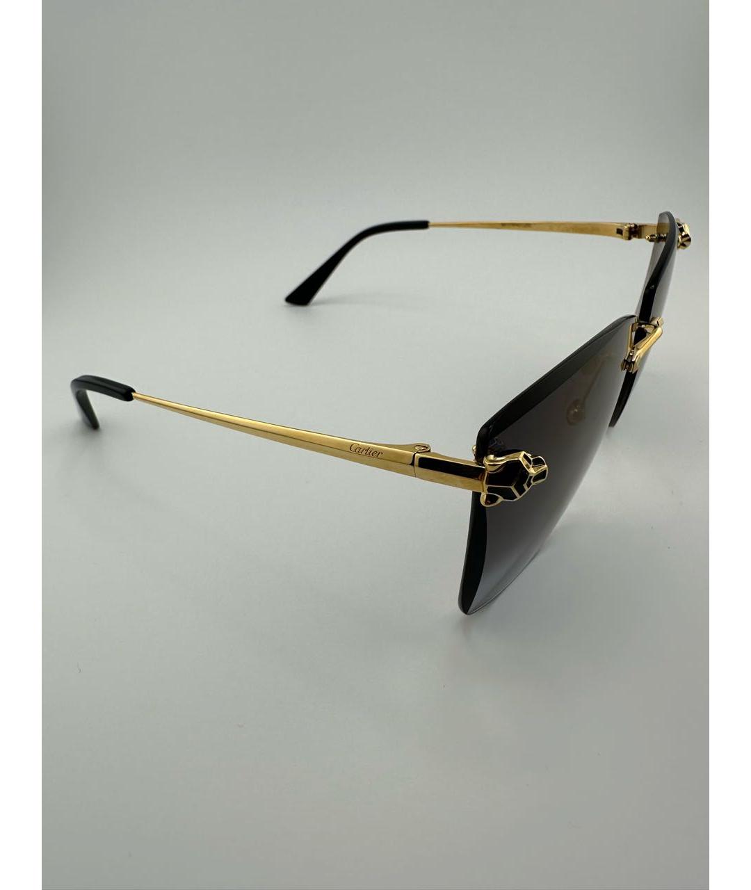 CARTIER Золотые металлические солнцезащитные очки, фото 4