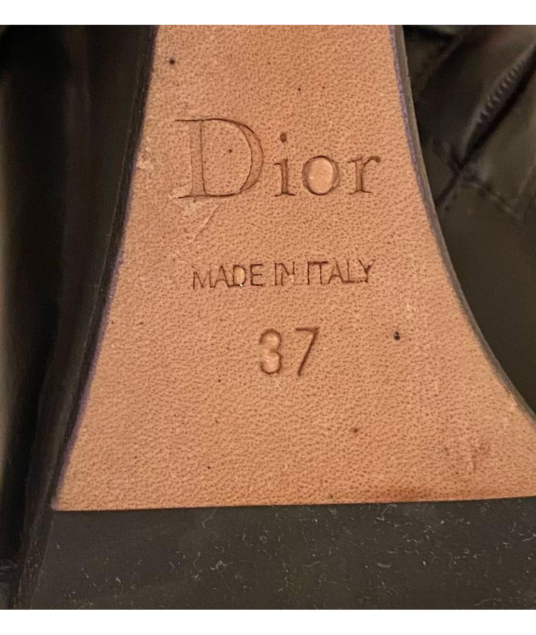 CHRISTIAN DIOR Черные кожаные ботильоны, фото 8