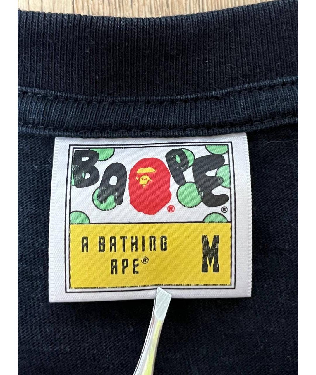 A BATHING APE Черная хлопковая футболка, фото 3