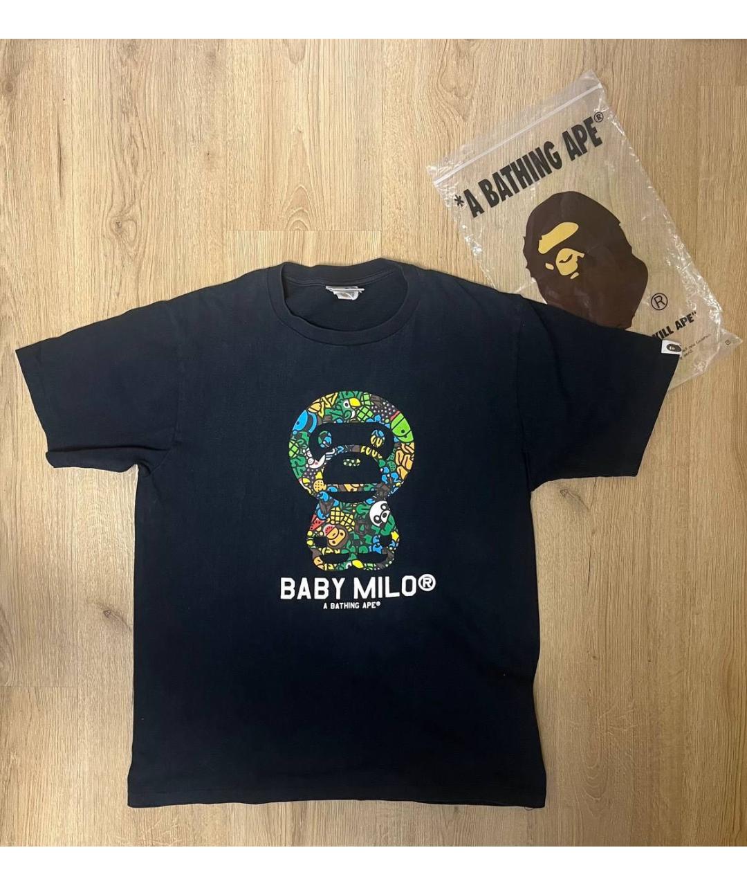 A BATHING APE Черная хлопковая футболка, фото 8