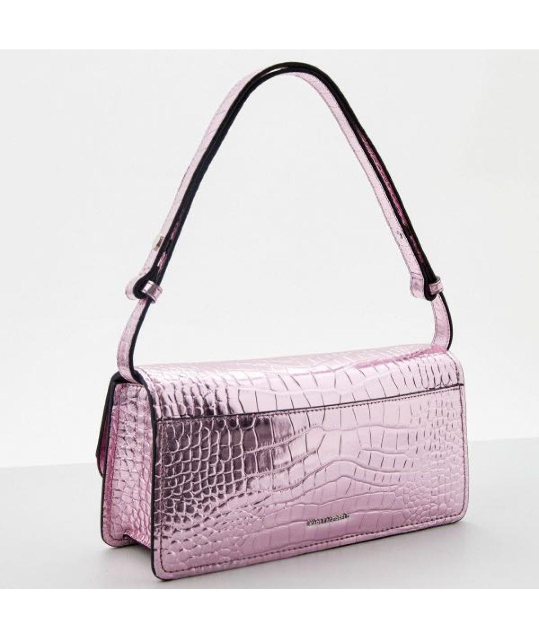 KARL LAGERFELD Розовая кожаная сумка через плечо, фото 2