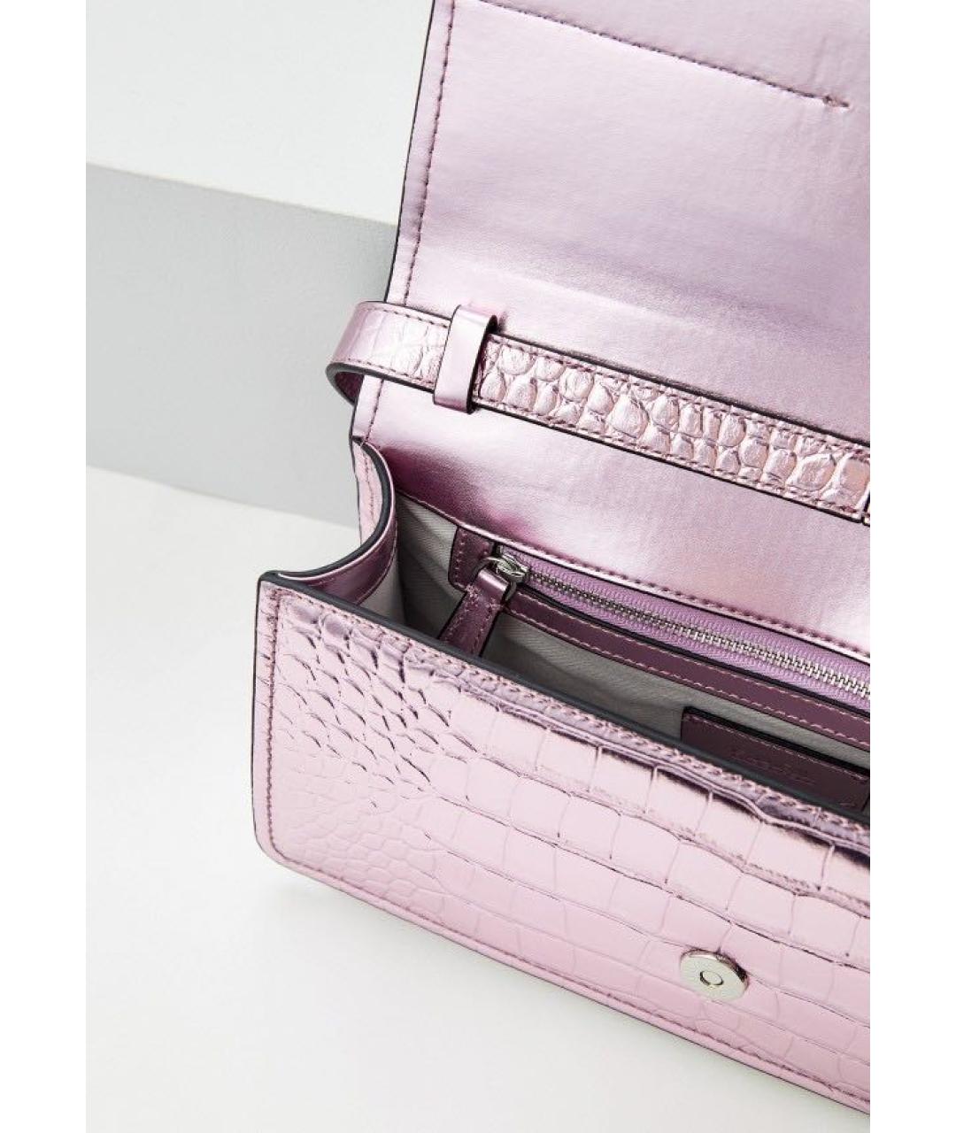 KARL LAGERFELD Розовая кожаная сумка через плечо, фото 3