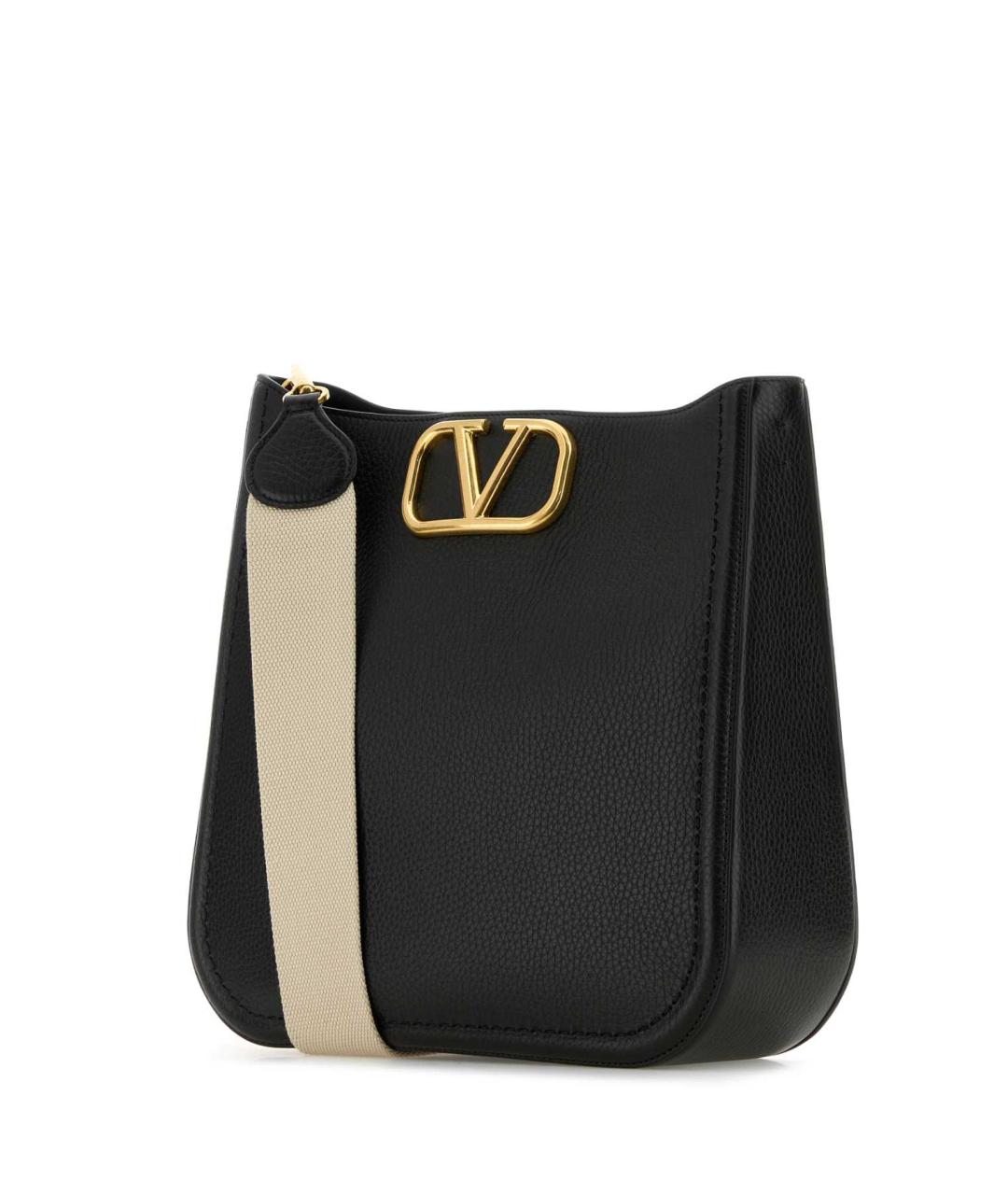 VALENTINO Черная кожаная сумка через плечо, фото 2