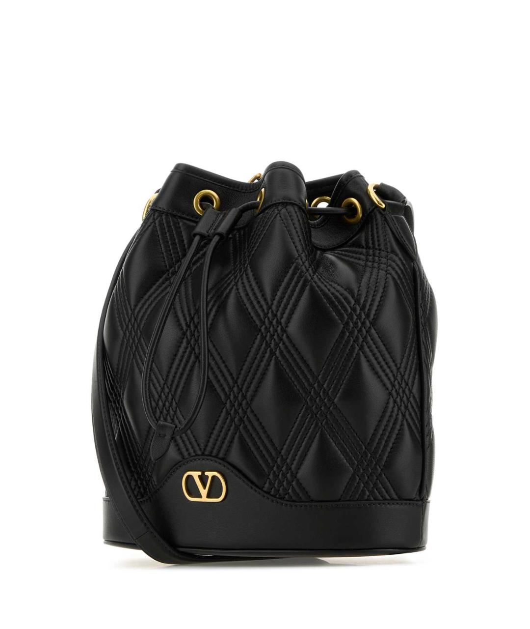 VALENTINO Черная кожаная сумка через плечо, фото 2