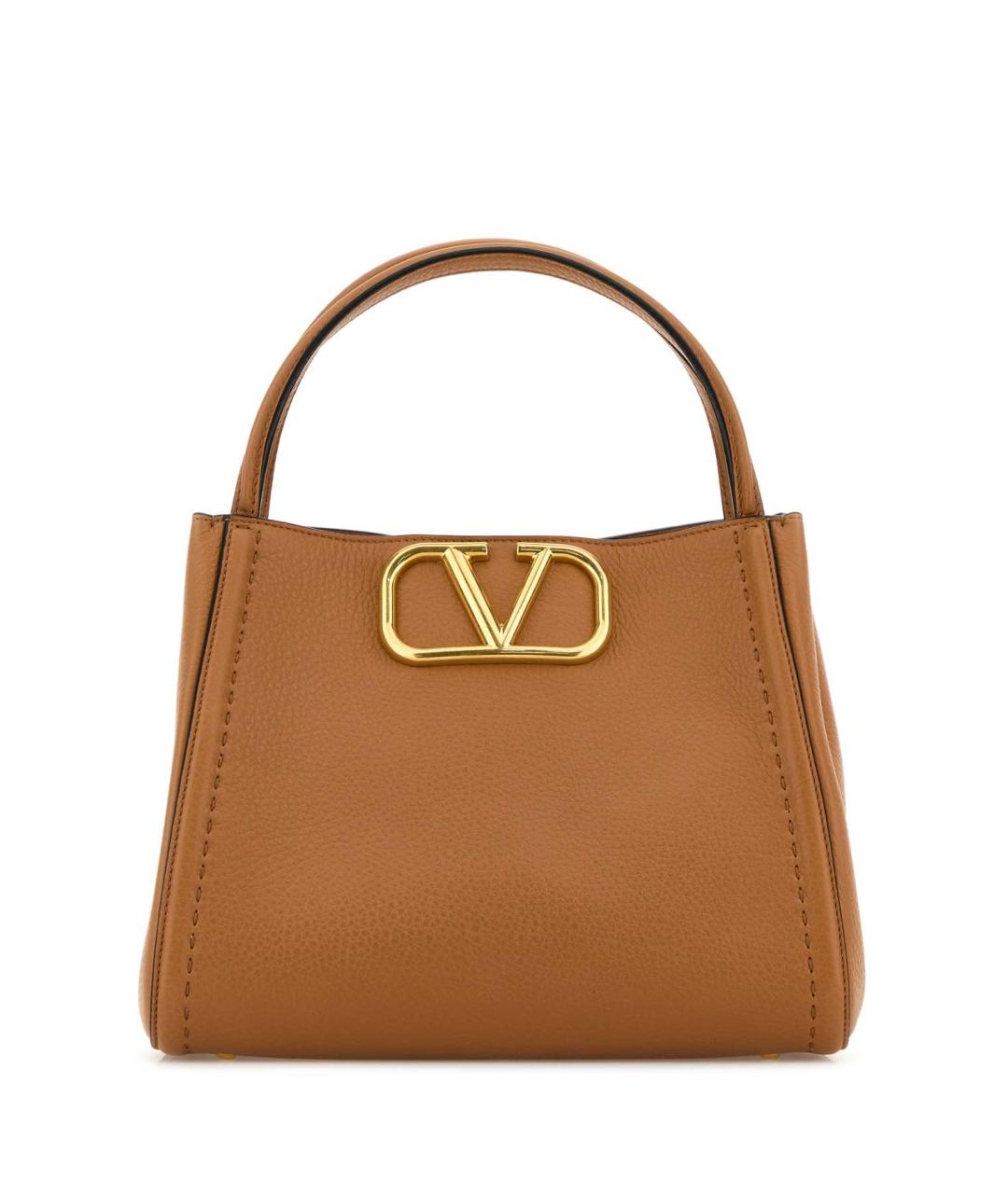 VALENTINO Коричневая кожаная сумка тоут, фото 1