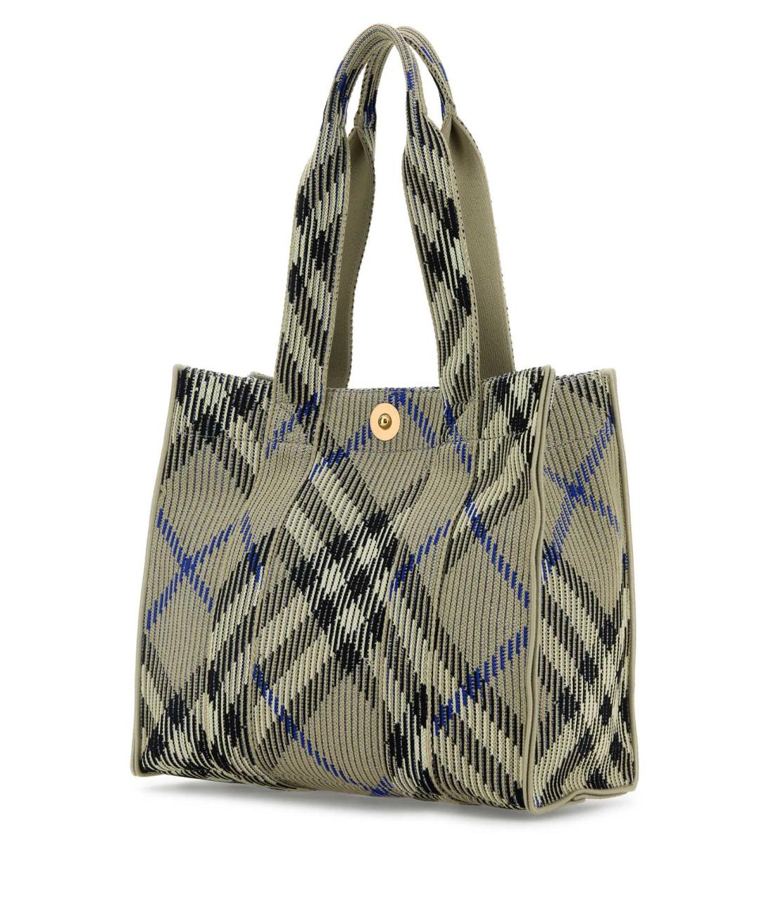 BURBERRY Серая синтетическая сумка тоут, фото 2