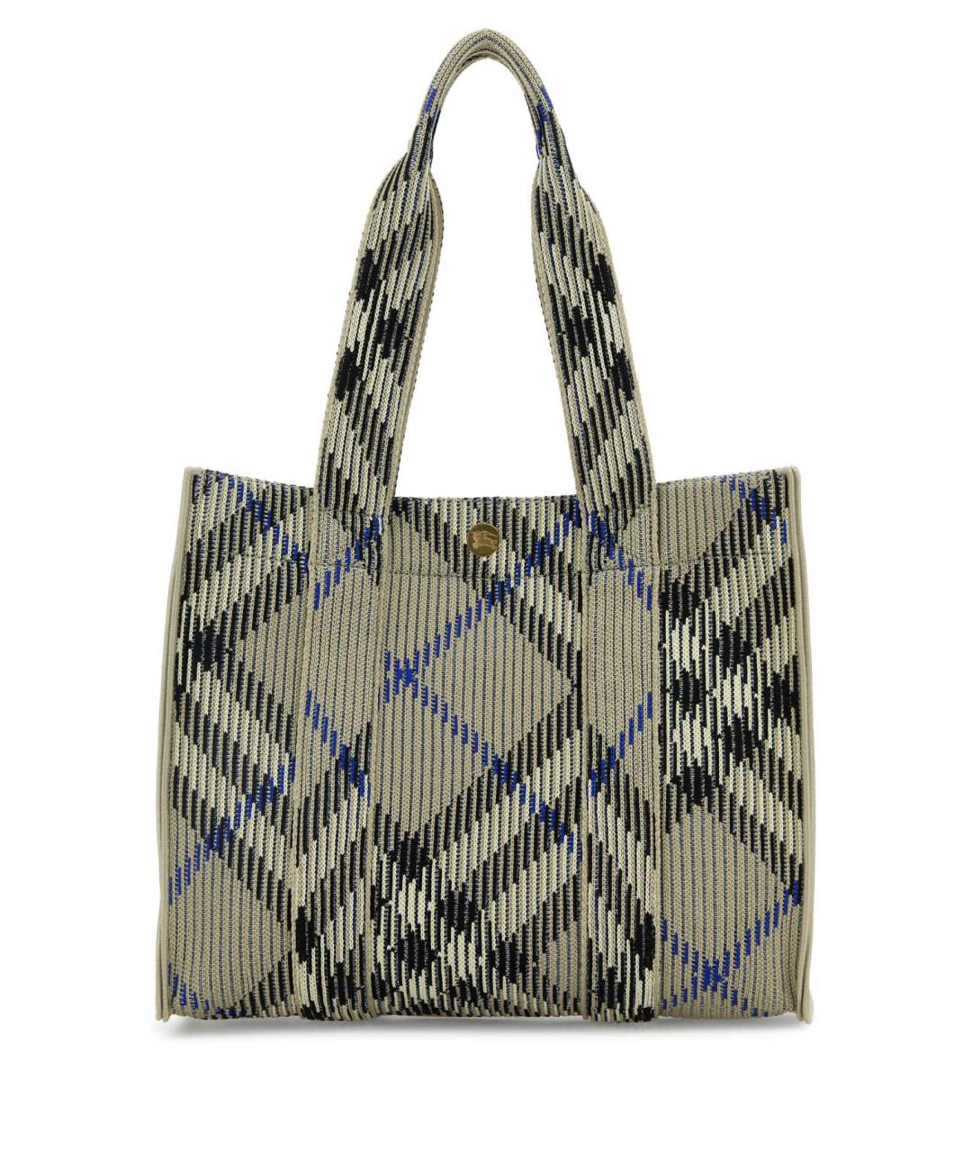 BURBERRY Серая синтетическая сумка тоут, фото 3