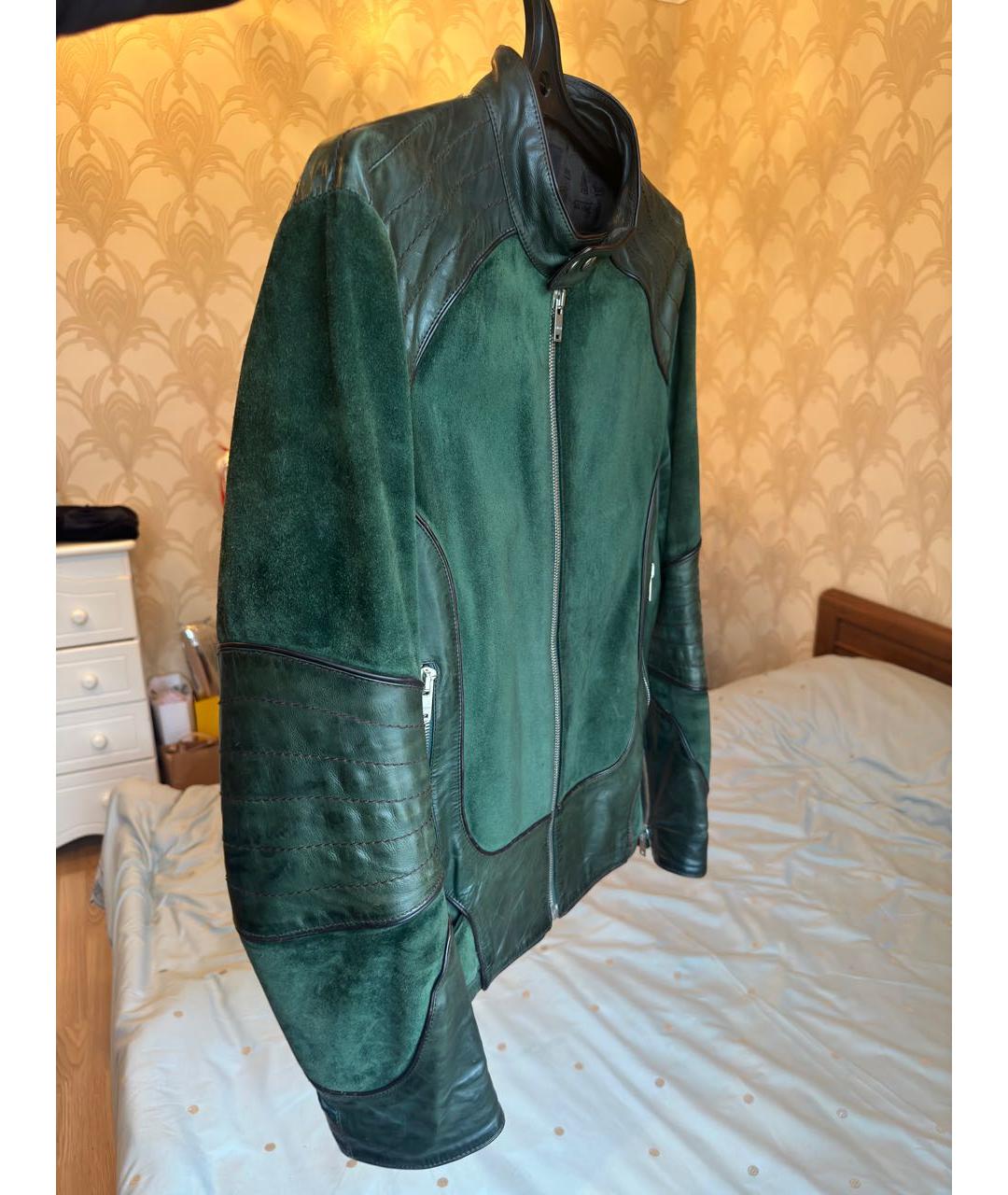 GUCCI Зеленая кожаная куртка, фото 4