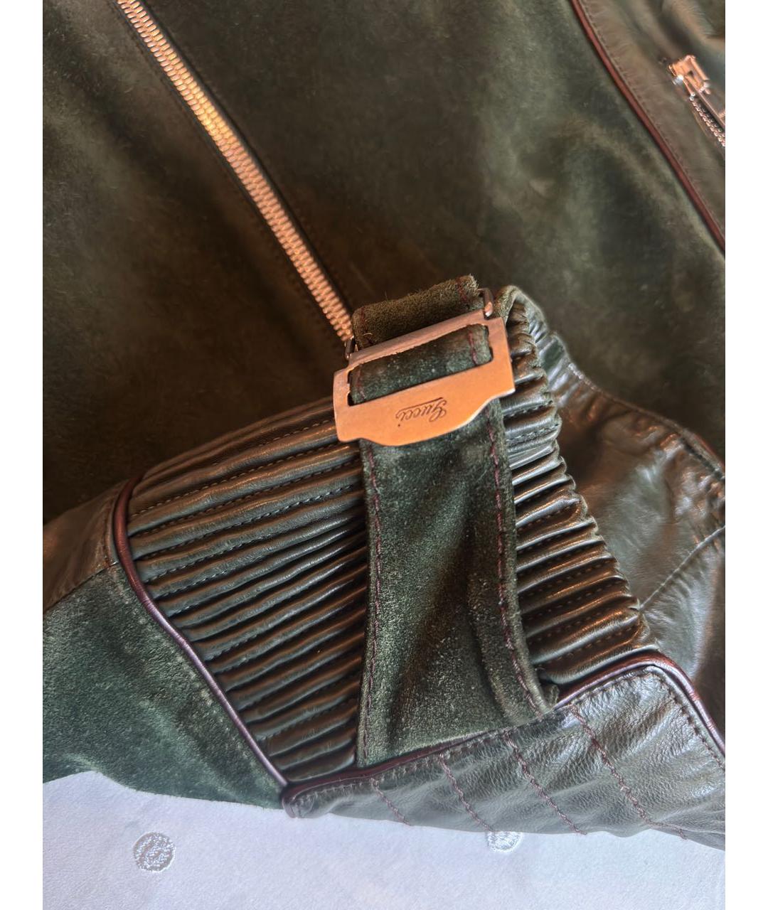 GUCCI Зеленая кожаная куртка, фото 6