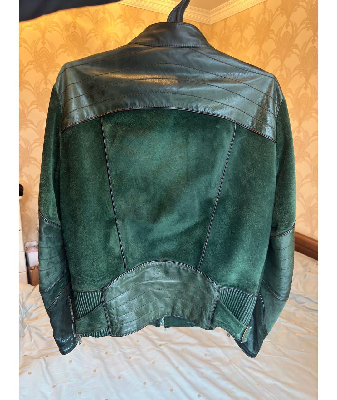 GUCCI Зеленая кожаная куртка, фото 2