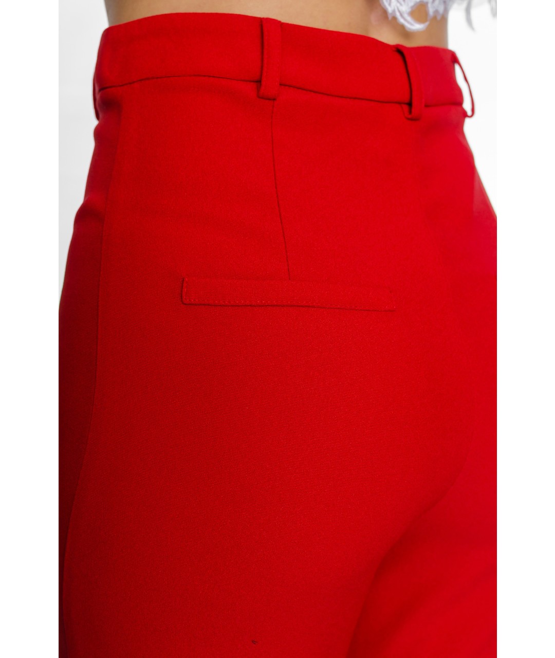 HEBE STUDIO Красные вискозные брюки широкие, фото 5