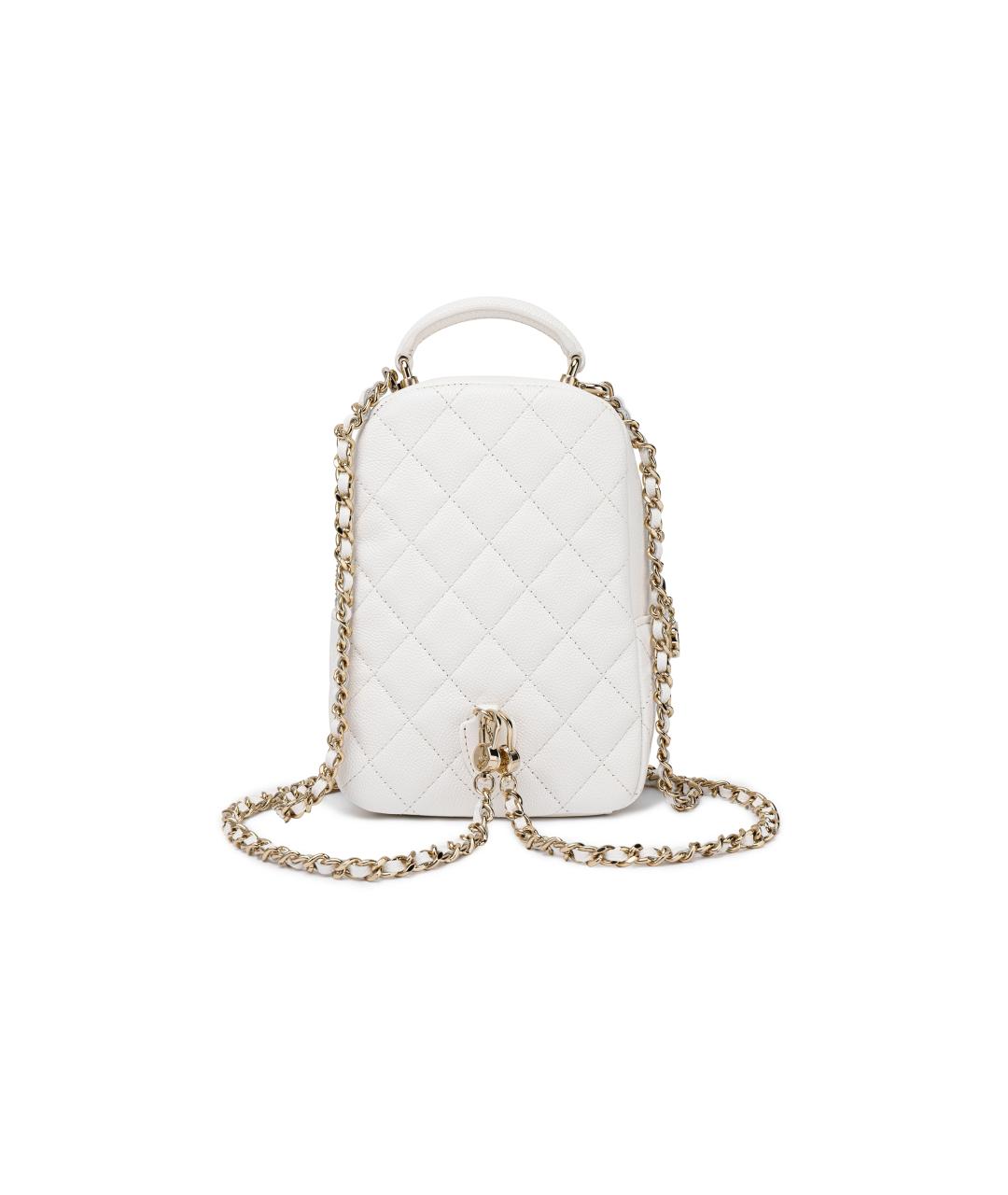 CHANEL Белый кожаный рюкзак, фото 3