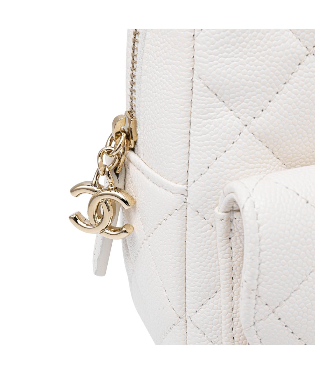 CHANEL Белый кожаный рюкзак, фото 5