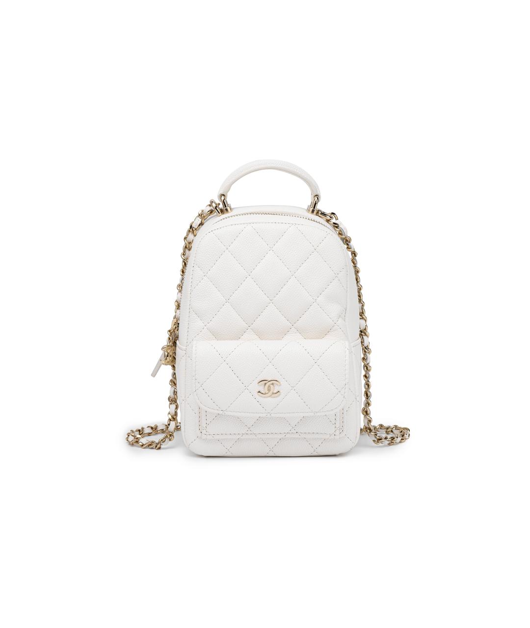 CHANEL Белый кожаный рюкзак, фото 1