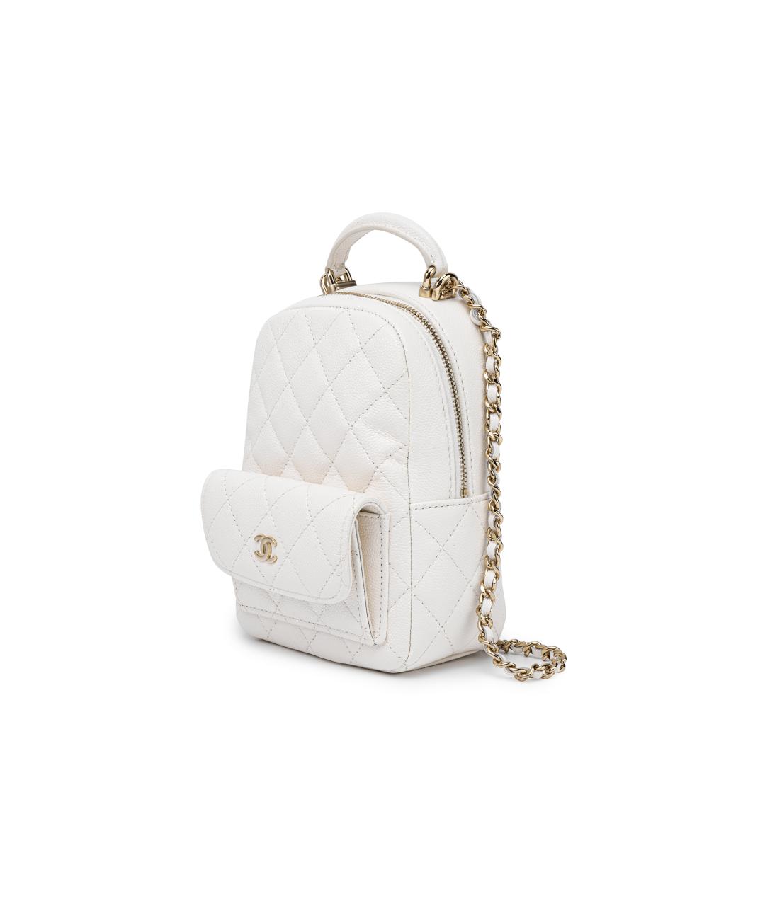 CHANEL Белый кожаный рюкзак, фото 2