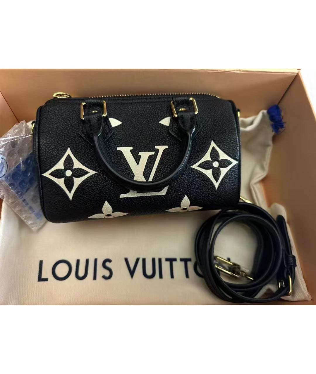 LOUIS VUITTON Черная кожаная сумка через плечо, фото 5