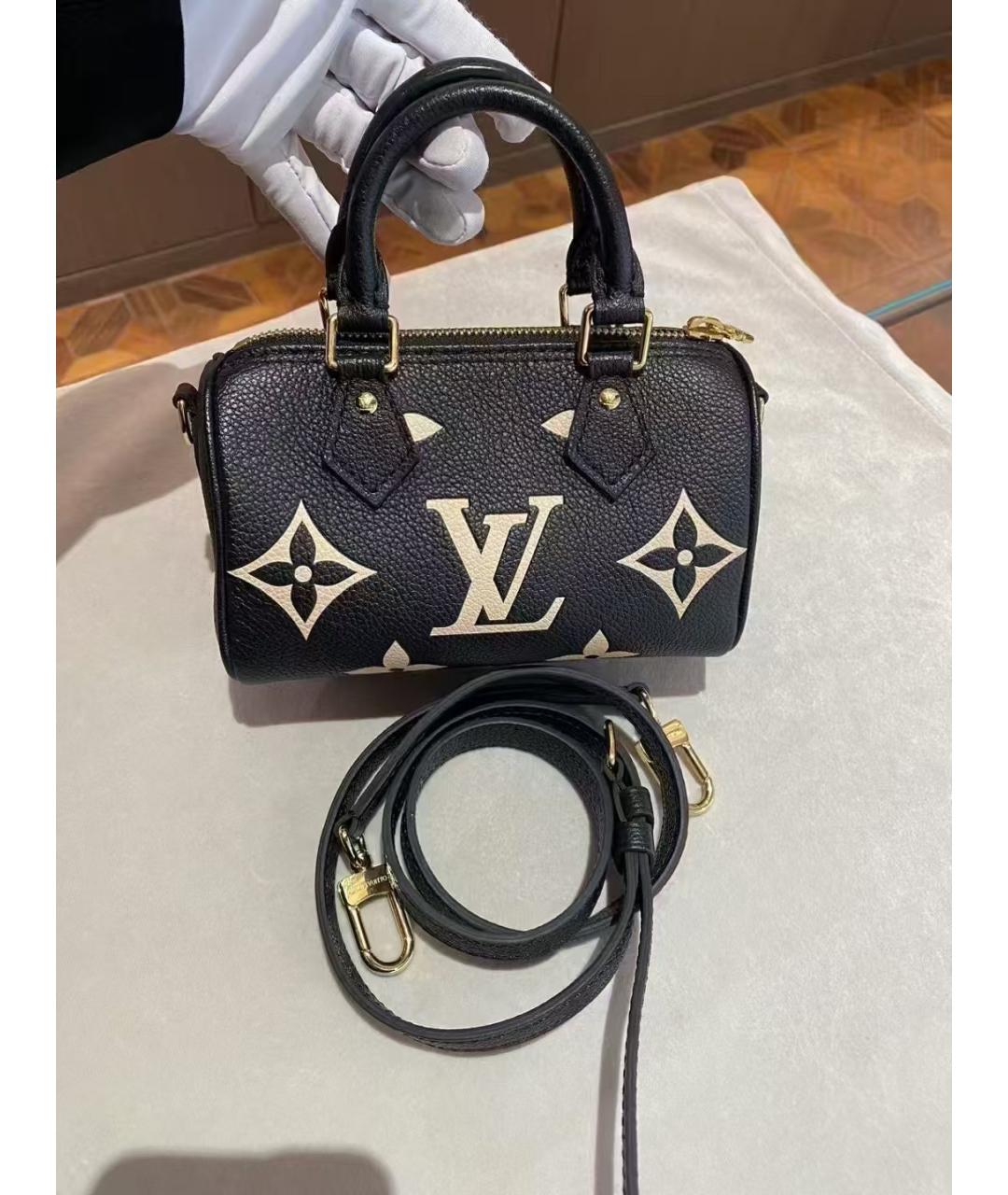 LOUIS VUITTON Черная кожаная сумка через плечо, фото 4