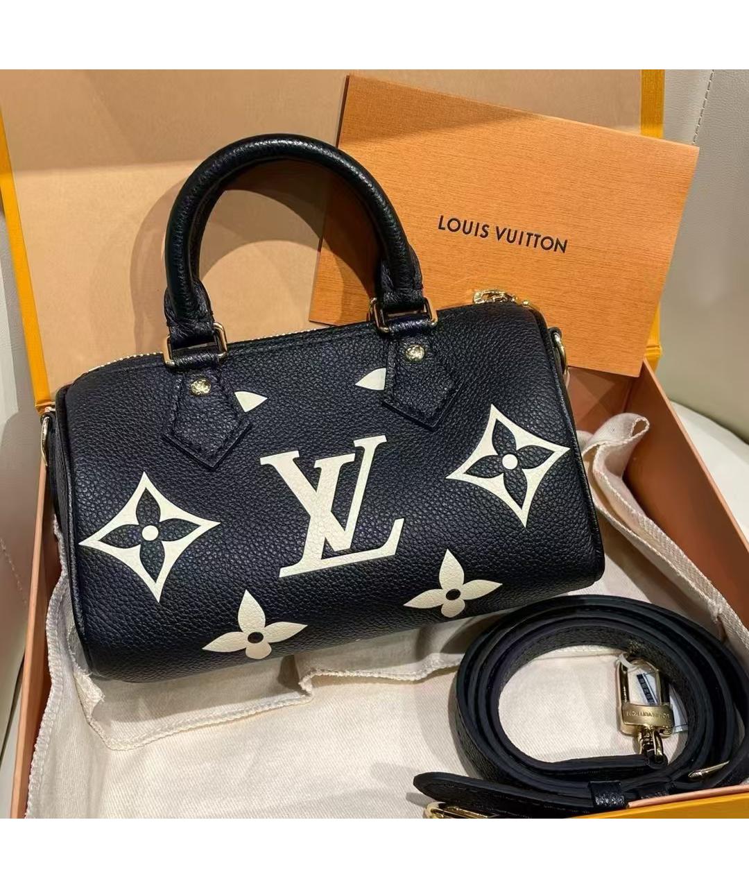 LOUIS VUITTON Черная кожаная сумка через плечо, фото 3