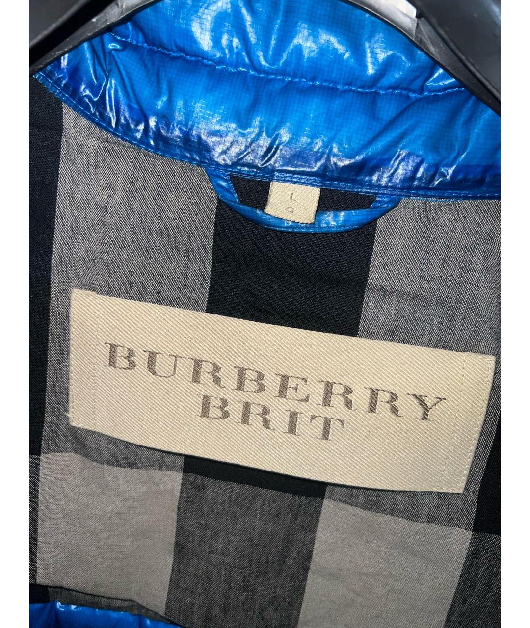 BURBERRY Синяя полиамидовая куртка, фото 3