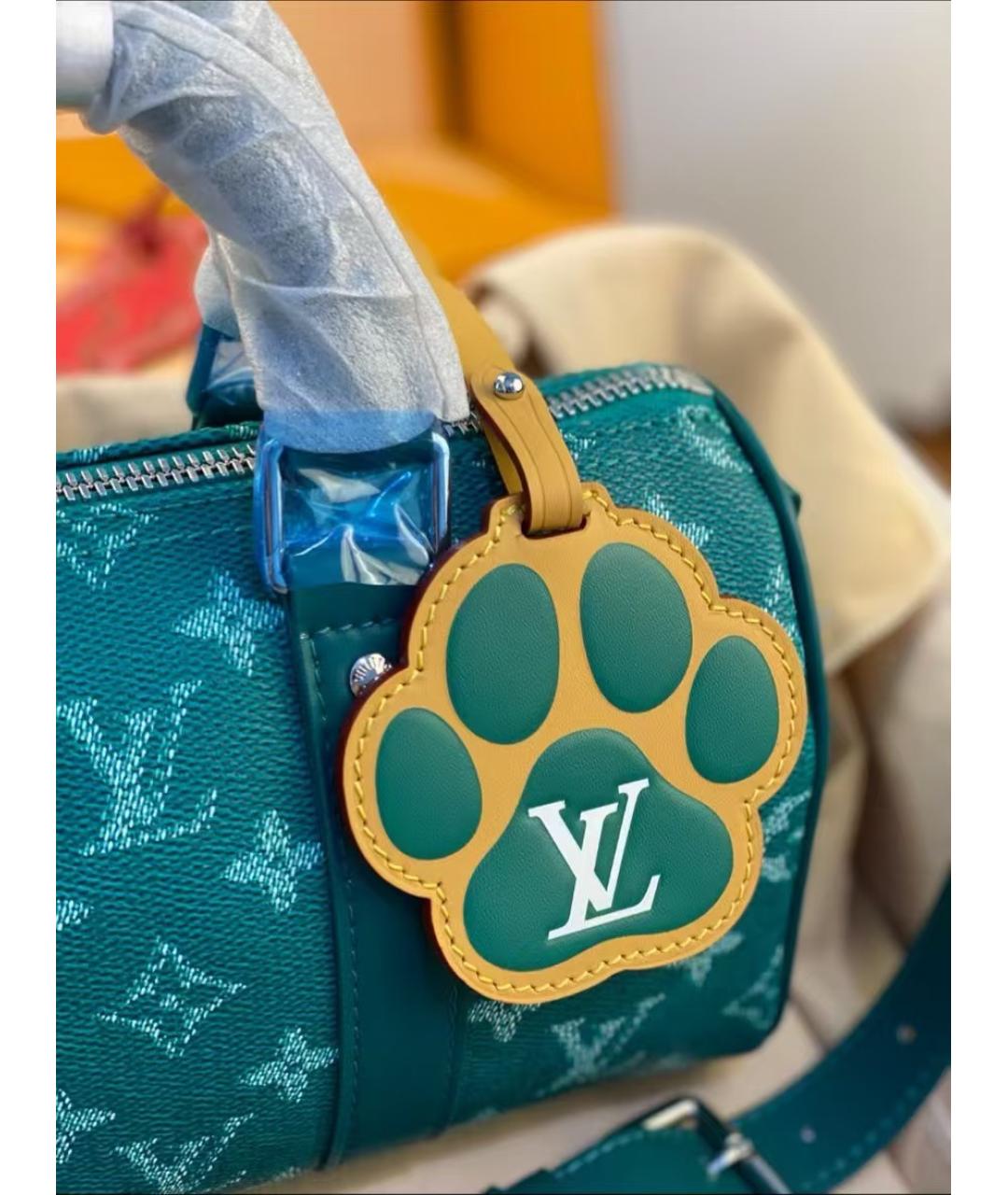 LOUIS VUITTON Зеленая кожаная сумка с короткими ручками, фото 7