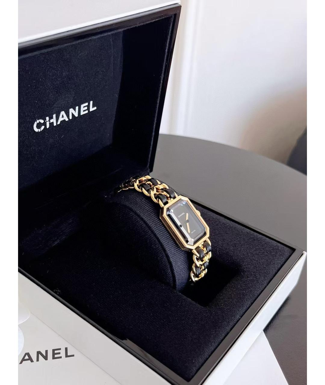 CHANEL Черные кожаные часы, фото 3