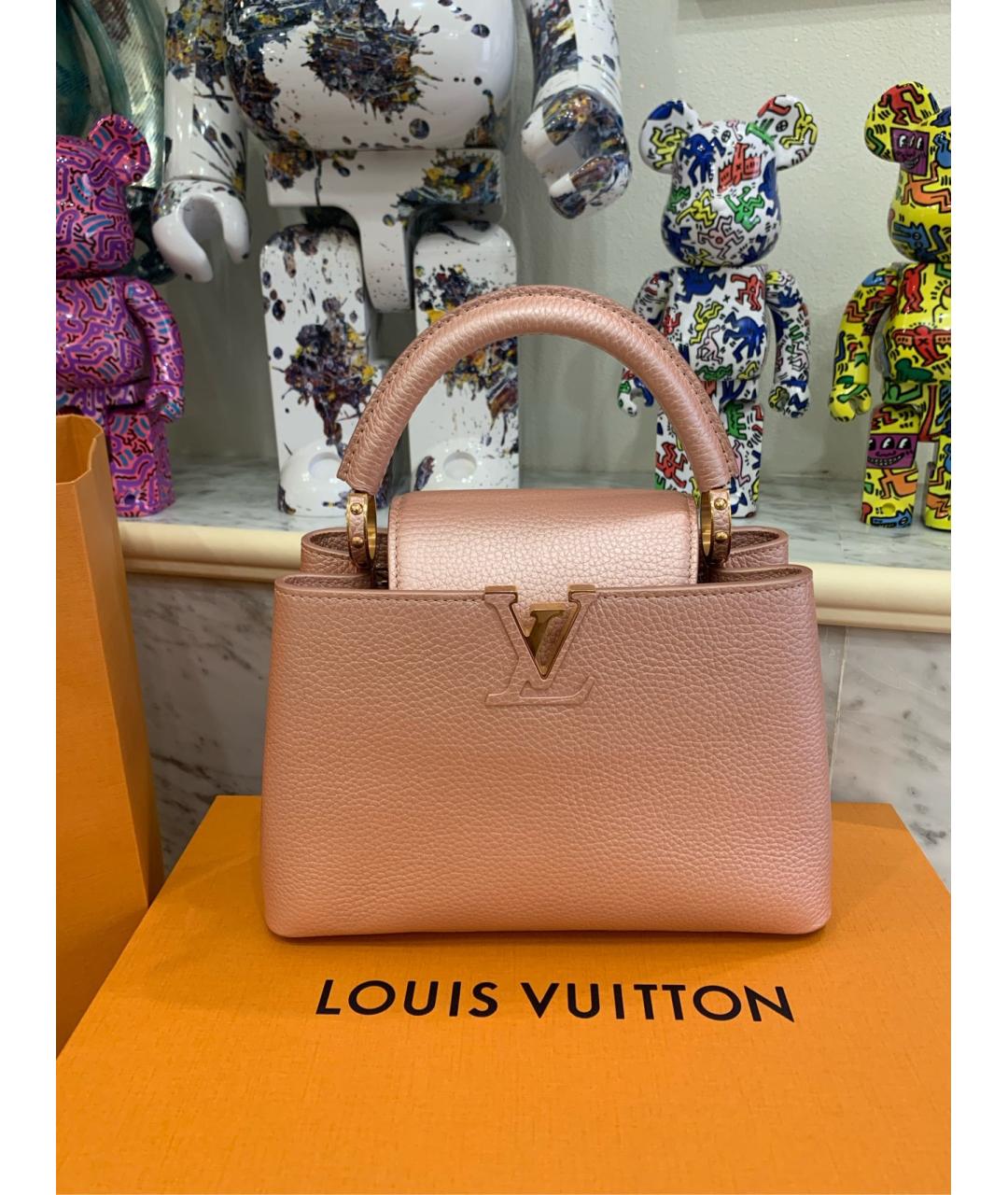 LOUIS VUITTON Розовая кожаная сумка с короткими ручками, фото 9