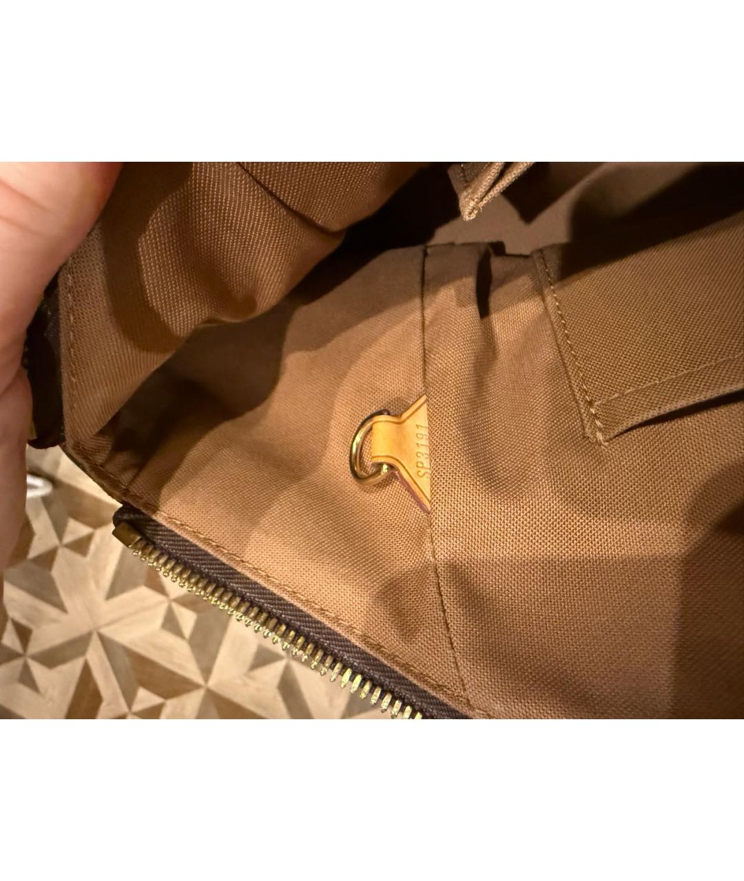 LOUIS VUITTON Коричневая кожаная сумка тоут, фото 6