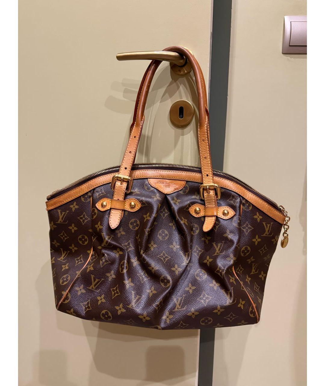 LOUIS VUITTON Коричневая кожаная сумка тоут, фото 8