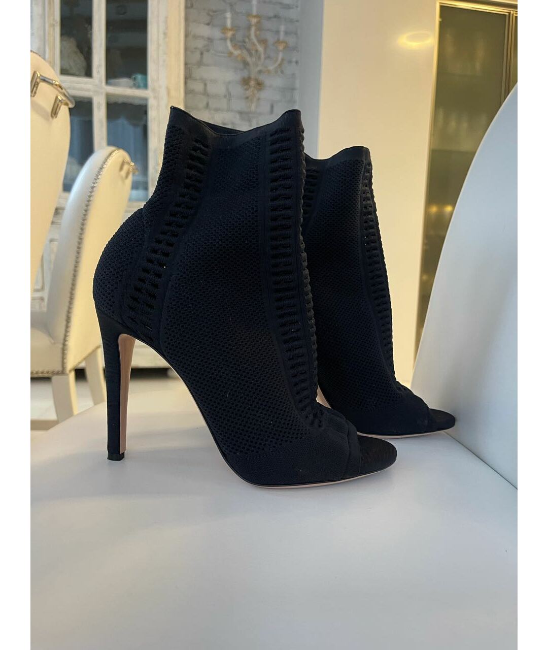 GIANVITO ROSSI Черные текстильные ботильоны, фото 6