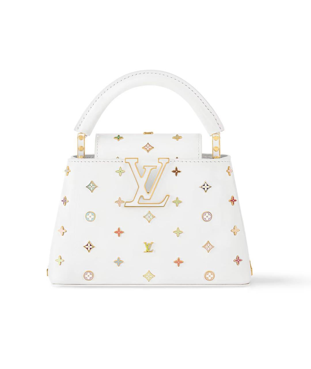 LOUIS VUITTON Белая кожаная сумка с короткими ручками, фото 1