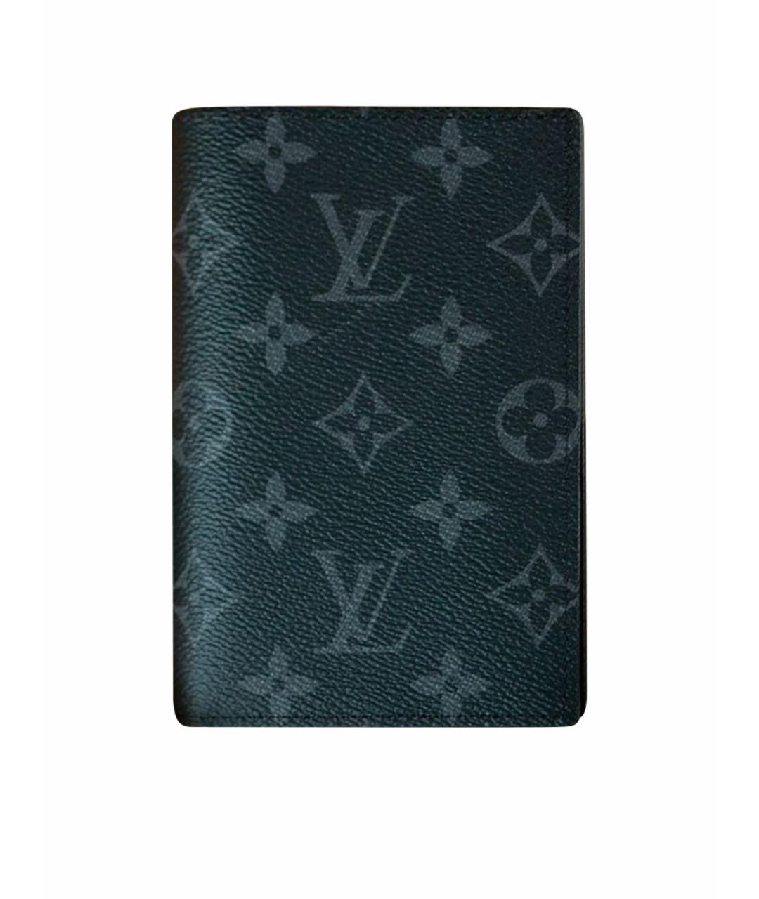 LOUIS VUITTON Черный кожаный кошелек, фото 1