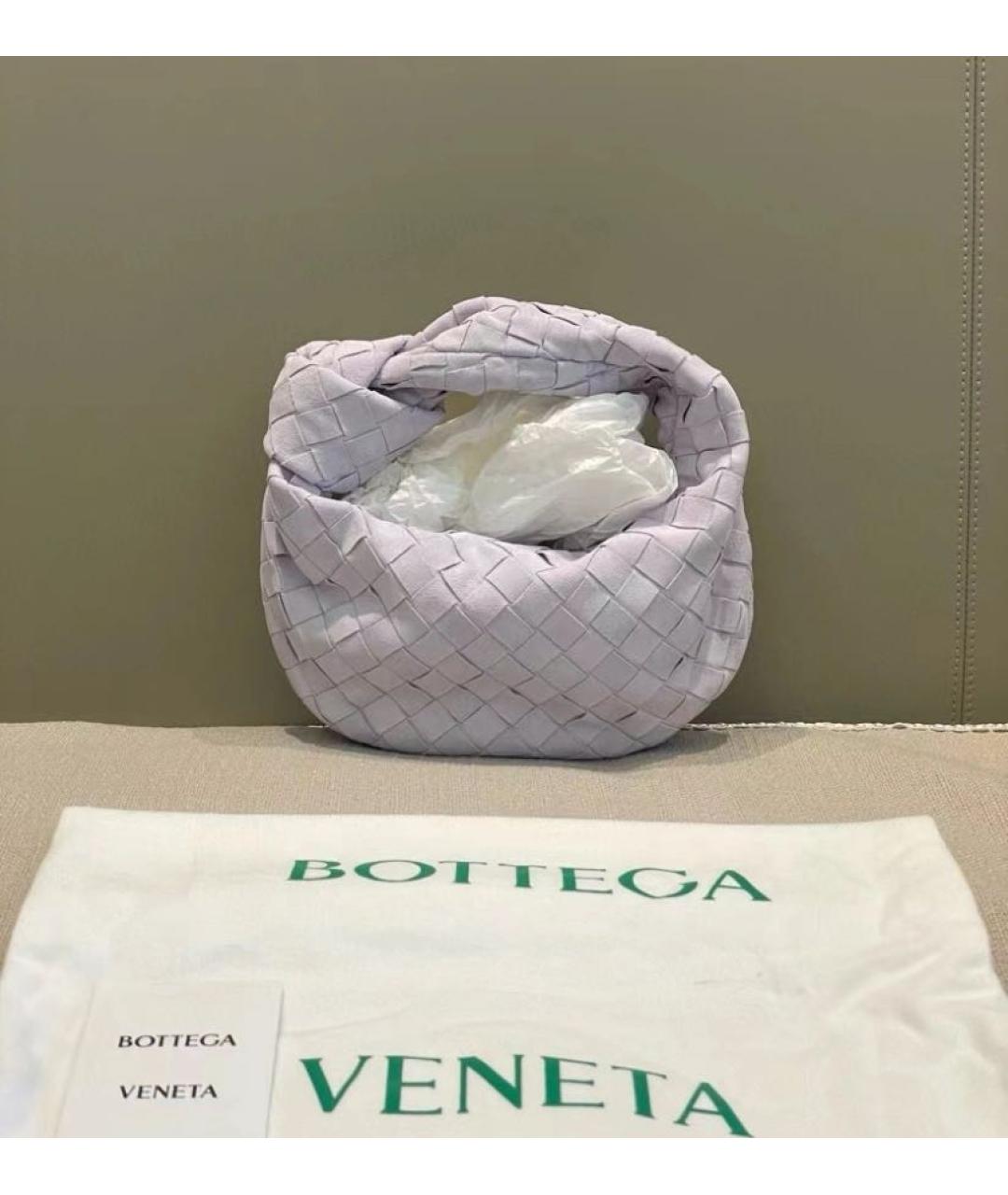 BOTTEGA VENETA Фиолетовая замшевая сумка с короткими ручками, фото 3