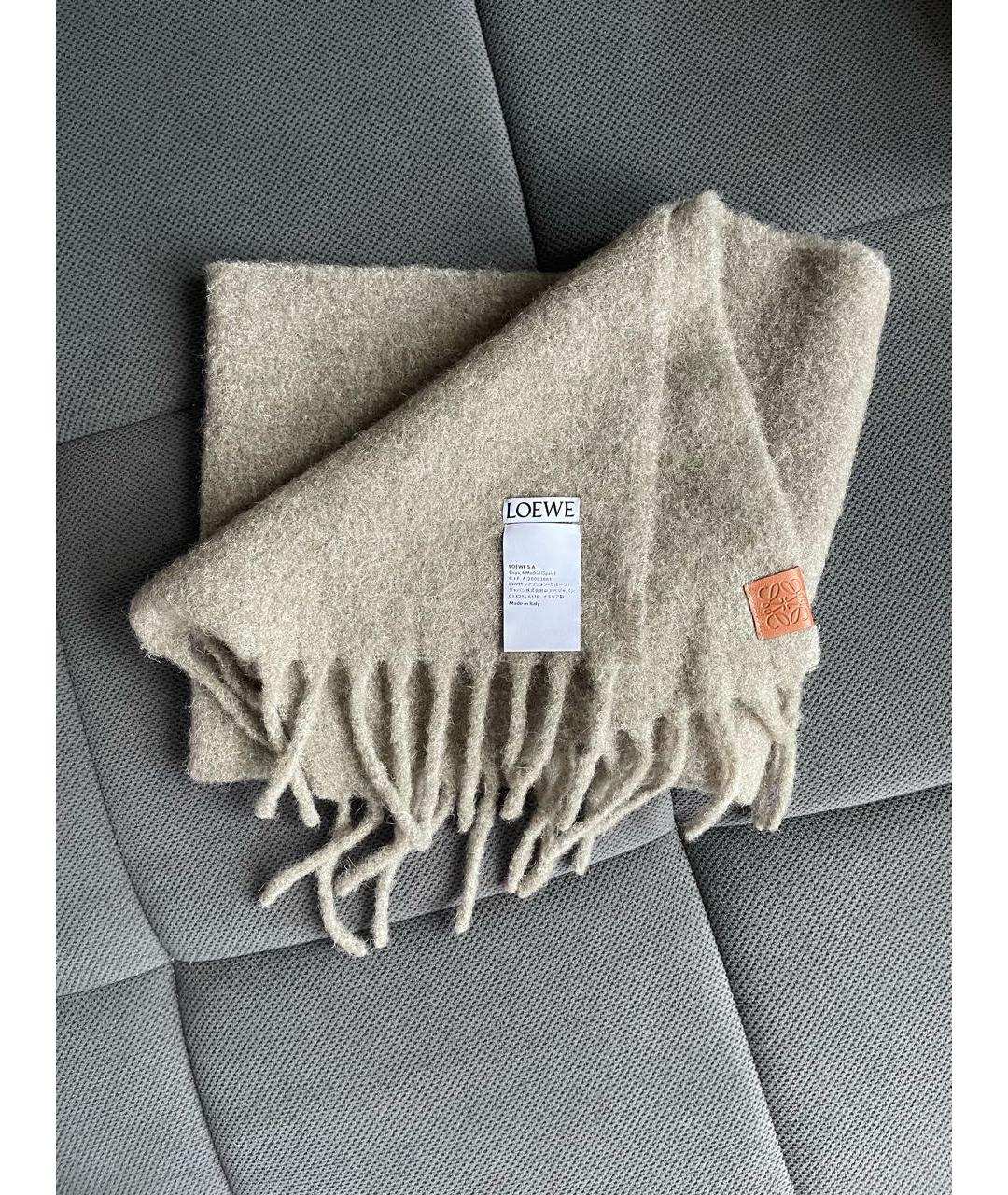 LOEWE Серый шарф, фото 5