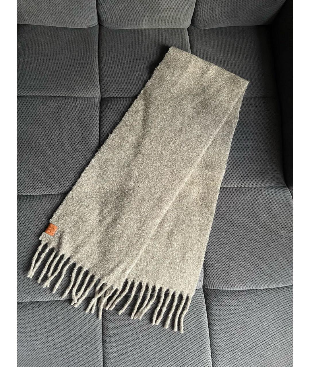 LOEWE Серый шарф, фото 7