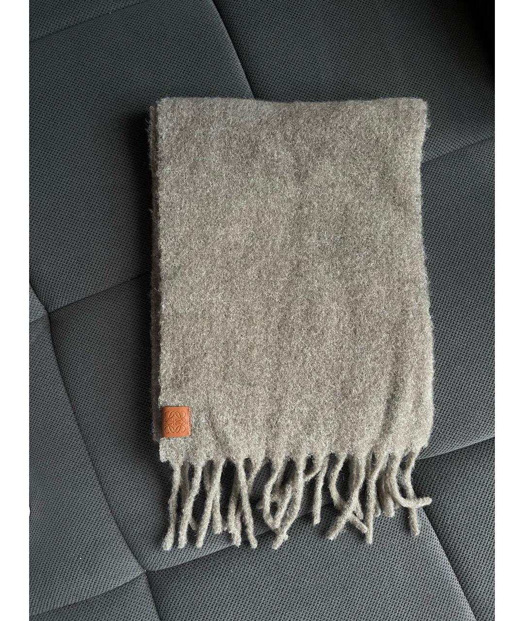 LOEWE Серый шарф, фото 9