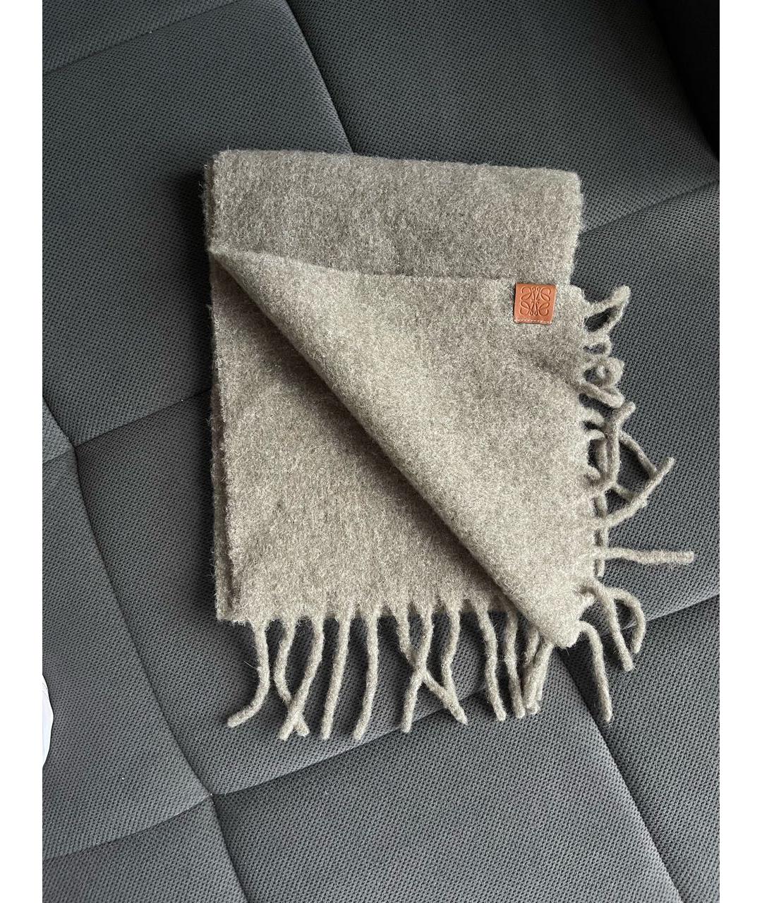 LOEWE Серый шарф, фото 2