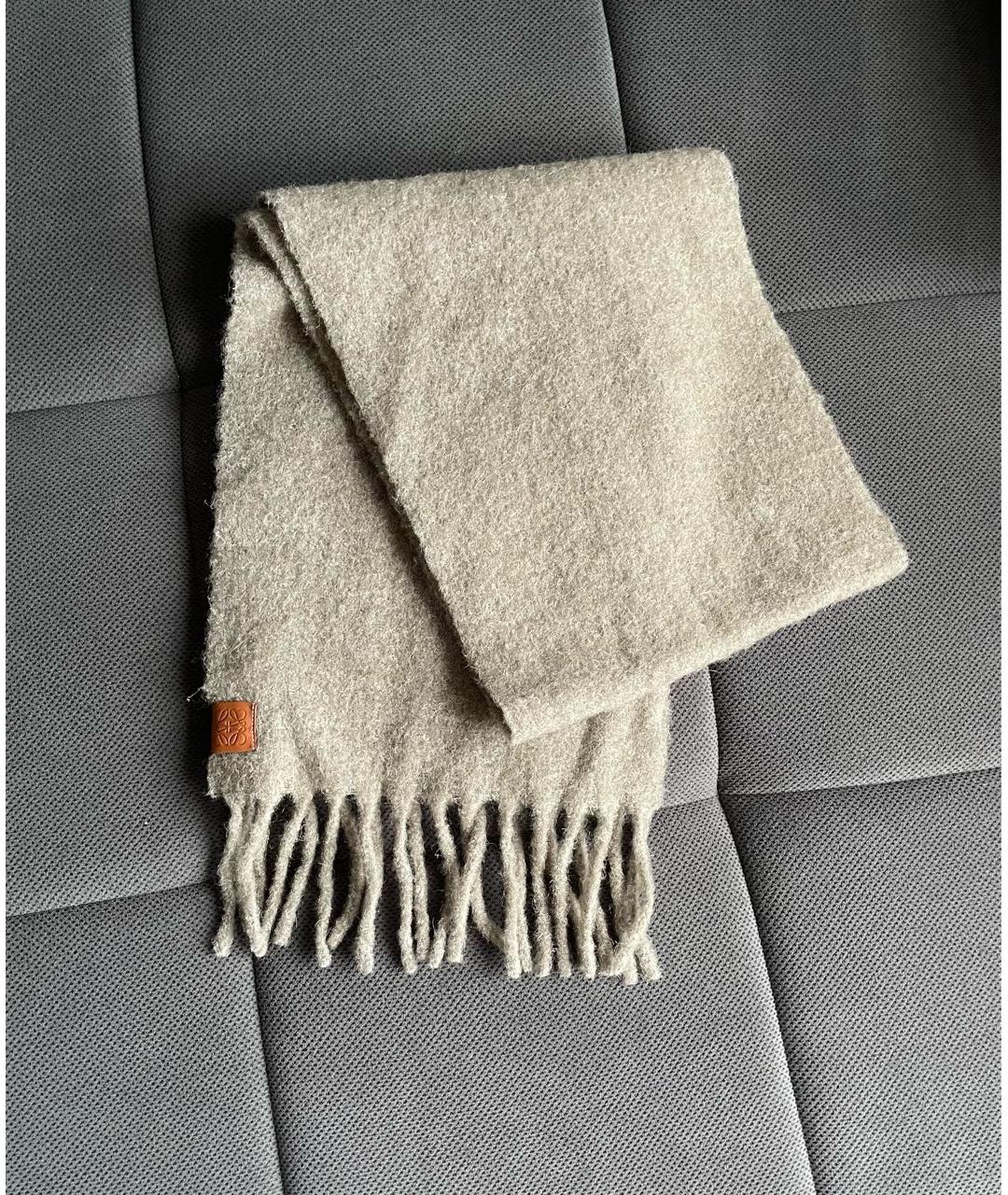 LOEWE Серый шарф, фото 3