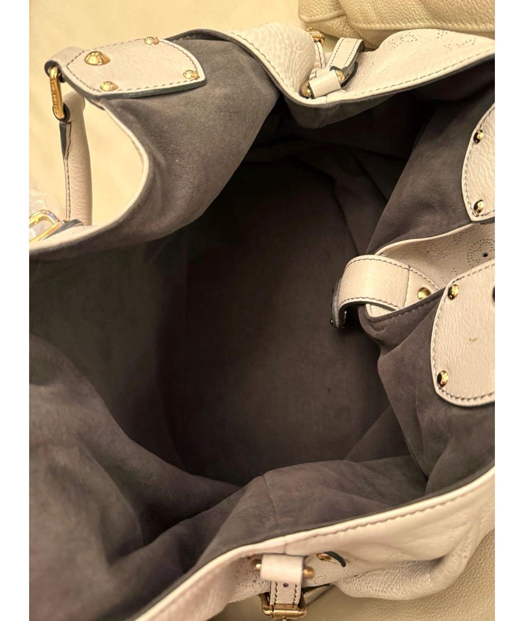 LOUIS VUITTON Белая кожаная сумка тоут, фото 4