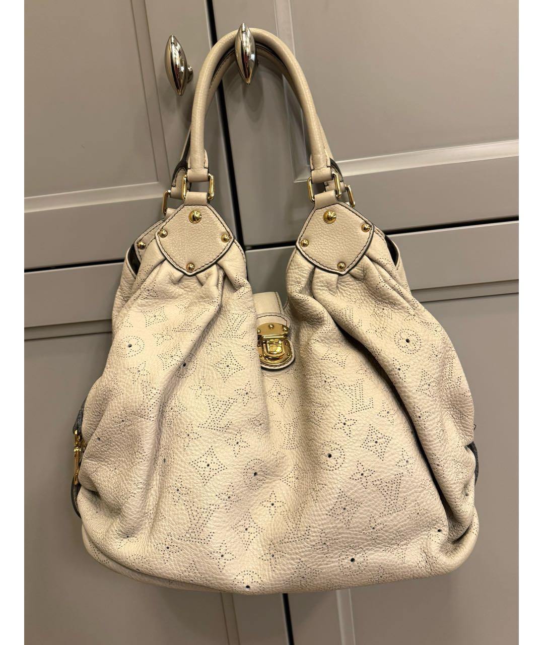 LOUIS VUITTON Белая кожаная сумка тоут, фото 5