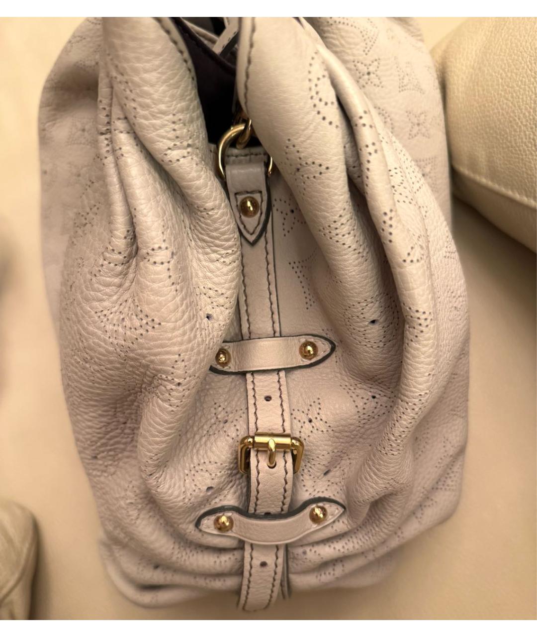 LOUIS VUITTON Белая кожаная сумка тоут, фото 3