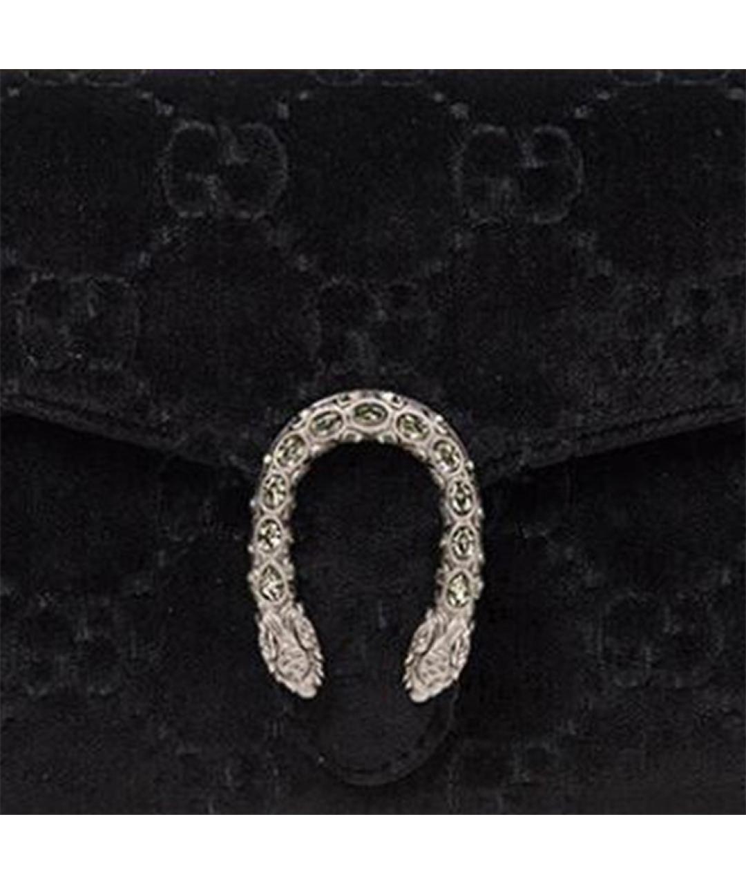 GUCCI Черная бархатная сумка через плечо, фото 5