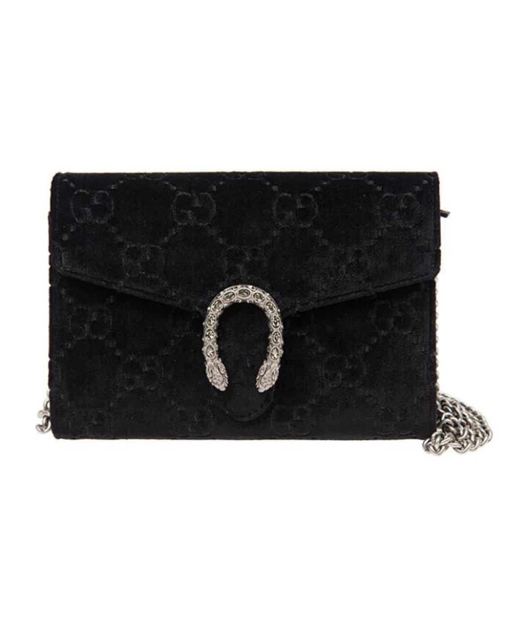 GUCCI Черная бархатная сумка через плечо, фото 1